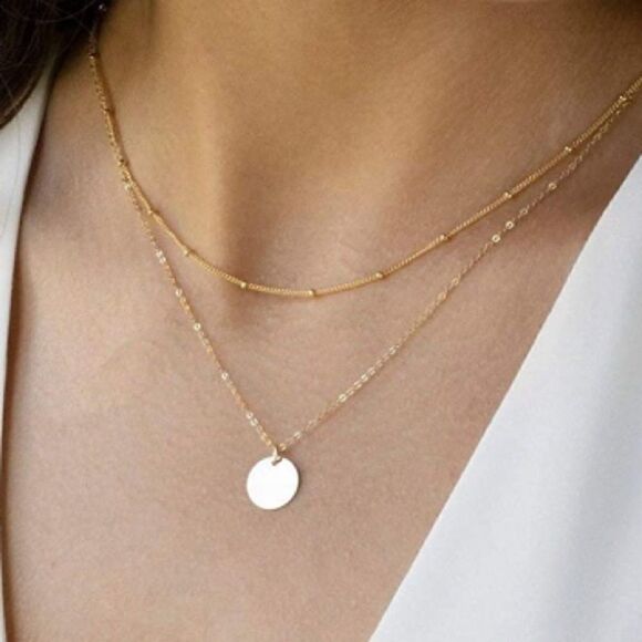 Set of two 14 Choker layering Chain Necklaces - Picture 1 of 9